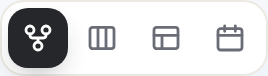 The view switcher: tree, kanban, table, calendar